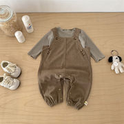 2026春新作　子供服　キッズ　コーデュロイ　オーバーオール　可愛い　おしゃれ　男の子　女の子　ズボン