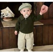 2026春秋子供服 可愛い ニットセーター 韓国風 トップス ベビー服 ポロシャツ キッズ服 [73~120cm]