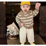 2026春秋子供服 可愛い ニットセーター&パンツ セットアップ 韓国風 ベビー服 キッズ服 [73~110cm]