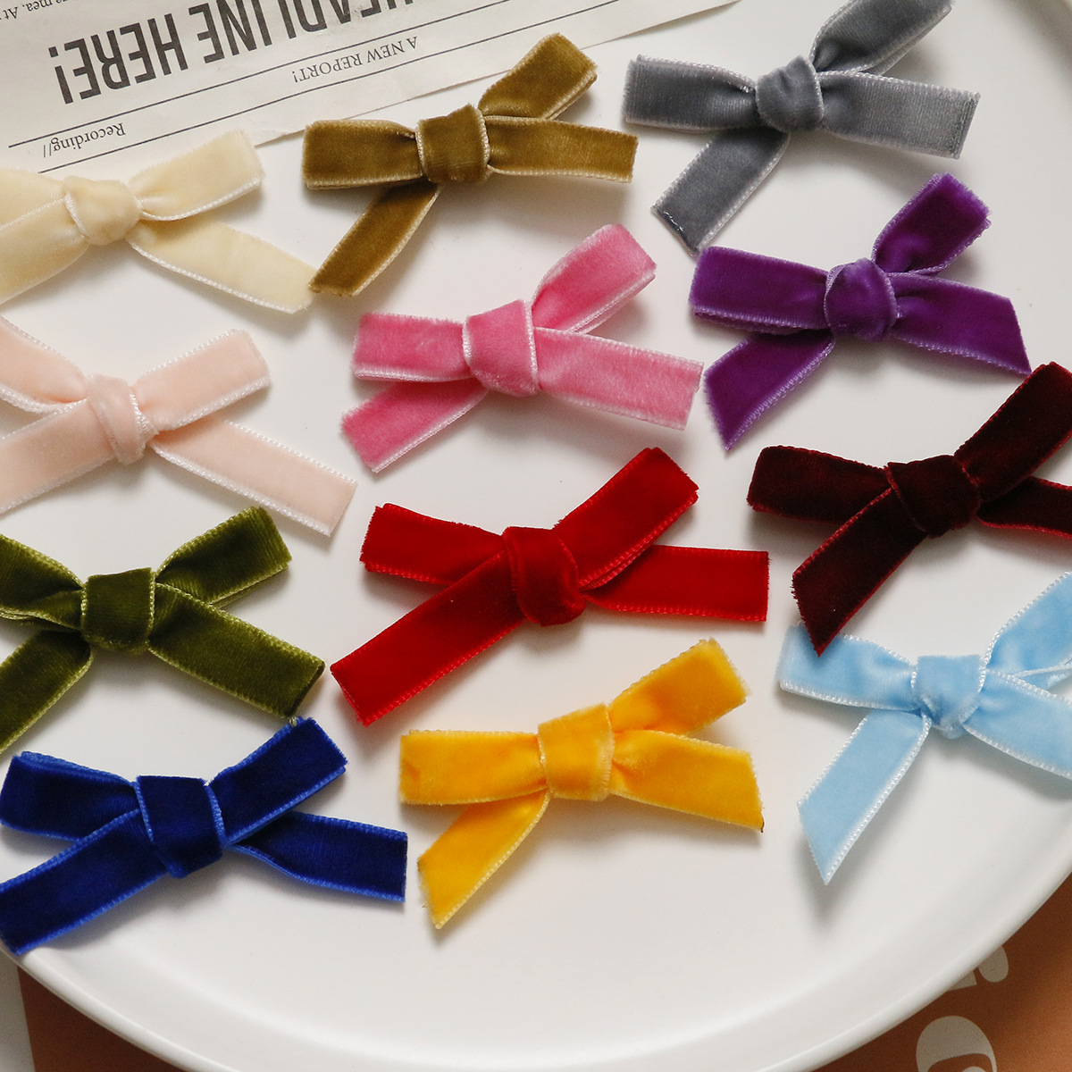 ベルベット リボンモチーフ りぼん ハンドメイド 手作り 手芸用リボン アクセサリーパーツ DIY 髪飾り