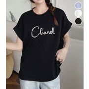 【2026新作】パール ロゴ フレンチ袖 プルオーバー 春夏 Tシャツ