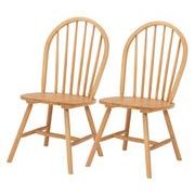 天然木ウィンザーチェア2脚組