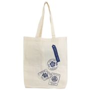 エコバッグ三英傑 コットントートバッグ 信長＆秀吉＆家康 ネイビー 戦国武将【小ロット販売】