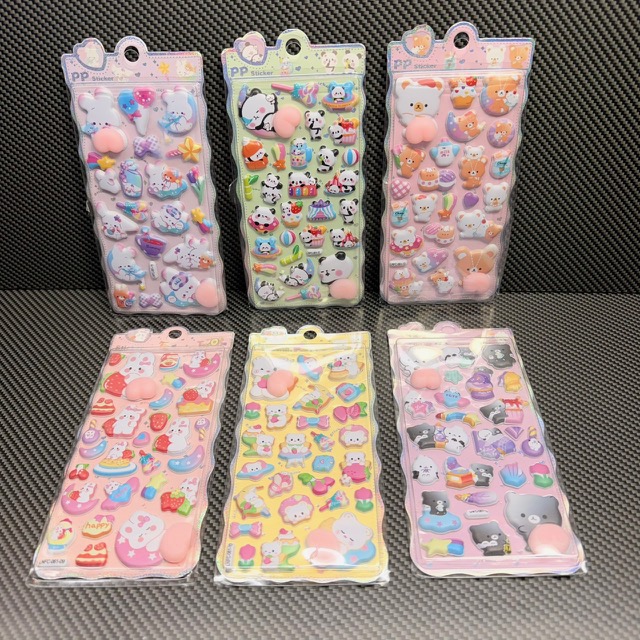 お買得まとめ買い180セット！】 癒やし ぷくぷくシール お尻 6種 