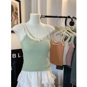 無地の蝶ネクタイ付きキャミソール、女性用インナー兼アウタートップ
