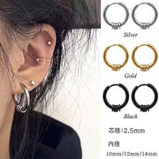 ステンレス製 金属アレルギー対応【片耳】213. フープピアス 2.5mm 1個 内径 10/ 12/14mm