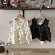 2026夏新作　子供服　キッズ　女の子　ノースリーブカーディガン+キャミソール　2点セット　73～100CM　DC