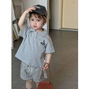 2026夏新作 韓国風子供服 キッズ服 ベビー服 男の子 トップス&ショートパンツ 分けて販売 73~110CM 2色