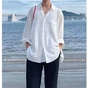 2026春夏新作 メンズ 男 トップス 長袖 無地 シャツ ブラウス コート アウター カーディガン