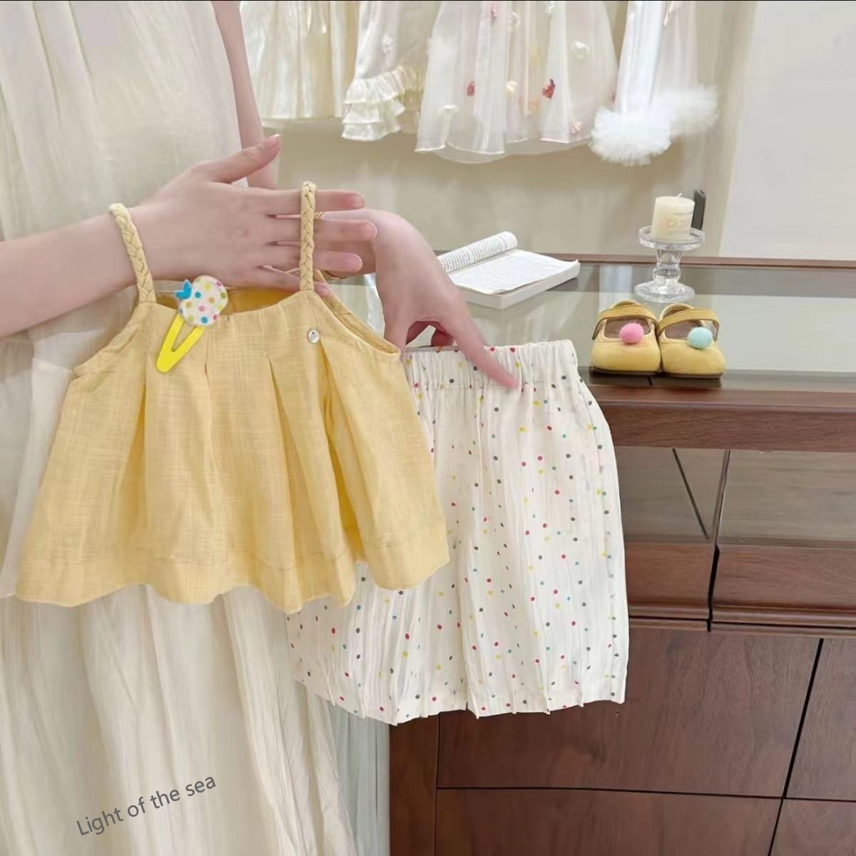 2026新作 韓国子供服 ベビー服  キッズ 女の子チョッキ+ショートズボン 2点セット 80cm-130cm