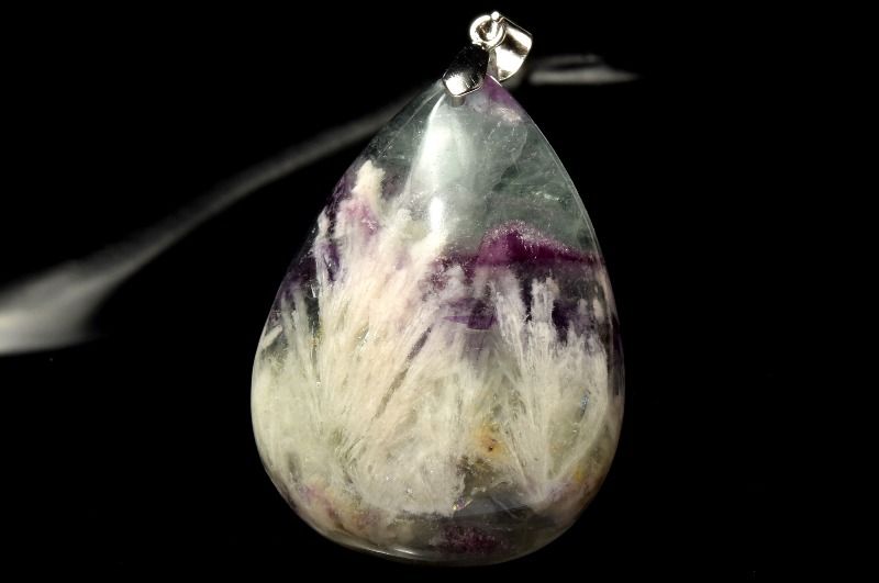 1点物】Silver925◇羽根舞う フェザーインフローライト 35x26mm