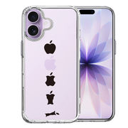 iPhone17 側面ソフト 背面ハード ハイブリッド クリア ケース 食べられるリンゴ