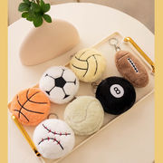 バスケ サッカー ビリヤード ぬいぐるみキーホルダー もこもこ 観戦記念 スポーツ雑貨 ギフト