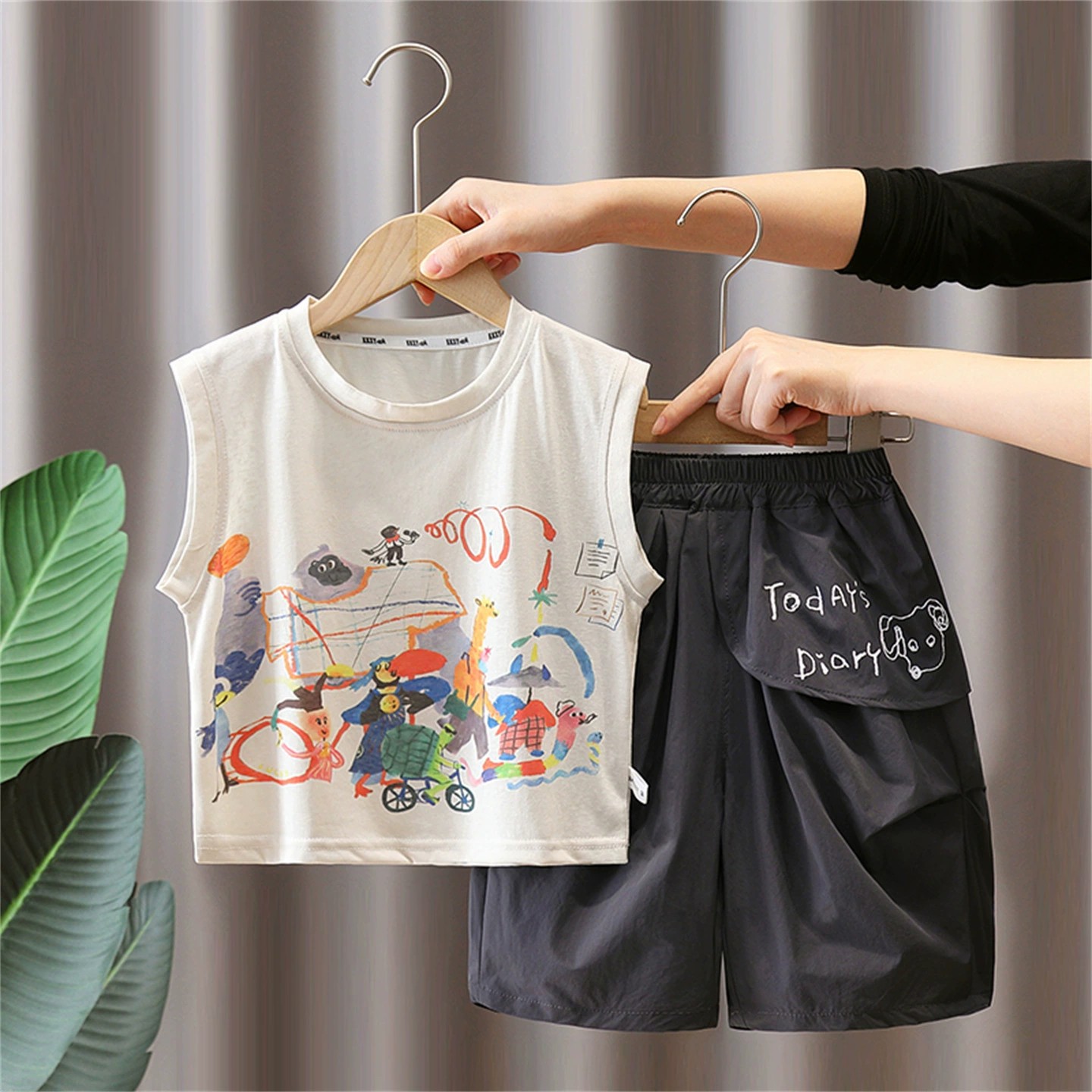 2026夏秋子供服 おしゃれ Ｔシャツ&パンツ 2点セット 韓国風 セットアップ キッズ服 男女兼用【90~150cm】