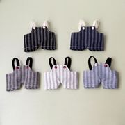 ぬいぐるみ用 レトロストライプ サロペット 10cmぬい対応 着せ替え服 オーバーオール