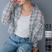 【2026新作商品♪】シアーチェック柄ショート丈シャツ