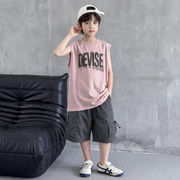 2026新作 夏 男児 ロゴ タンクトップ カーゴショーツ 2点セット