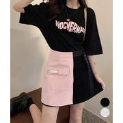 ロゴTシャツワンピース 巻きミニスカート