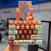 ストレス解消キーボードトイキーホルダー★ミニキーボード★雑貨かわいい オシャレ★4色
