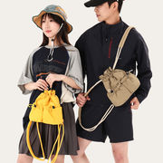防水ナイロンレディースリュック 無地紐絞り巾着バッグ 大容量 アウトドア・ジム・旅行カジュアル