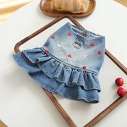 春夏新作 デニム 犬服  犬の服　犬  猫  ネコ  ペット服   猫服    ペット   ペット用品（XS-XL）