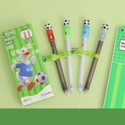 サッカー 回転式 消せる ボールペン ブルー セット 個性的 極細 滑らか 修正 ステーショナリー