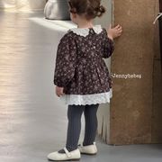 2026秋※JENNY☆ベビー花柄ドールカラーロンパース