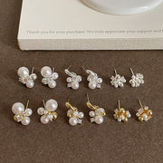 パールピアス　アクセサリー　デザイン　シルバー925ポスト　韓国ファッション