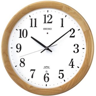 SEIKO セイコー 掛時計 木枠 アルダー 天然色木地塗装 球面ガラス スイープセコンド おやすみ秒針