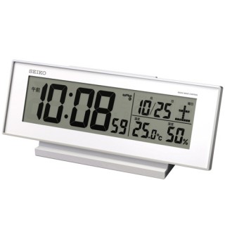 目覚まし時計 電波時計 デジタル アラーム カレンダー 温度計 スヌーズ　おしゃれ　セイコー SEIKO