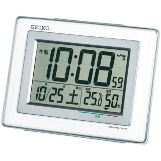 目覚まし時計 電波時計 デジタル アラーム カレンダー 温度計 湿度計 スヌーズ　セイコー SEIKO