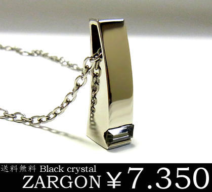 【ZARGON】ザルゴン ブラッククリスタルステンレスネックレス/バー/アクセサリー