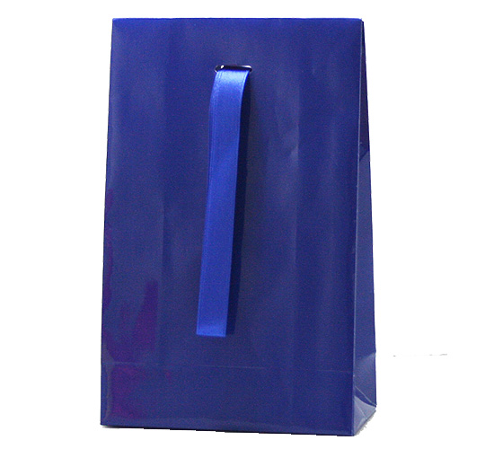 ★50%OFF★ペーパーバッグ : 青色（光沢あり） 1セット 12枚入り　5色展開　p-b-11