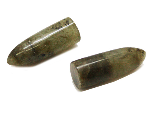 天然石 アクセサリーパーツ/ ラブラドライト（Labradolite） 薬莢型パーツ