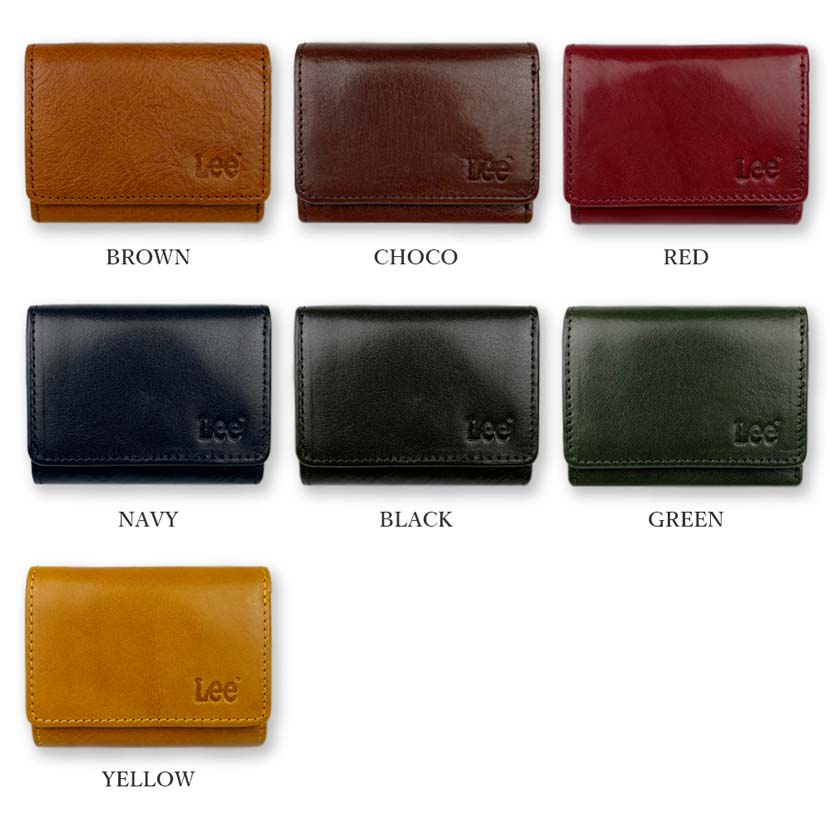 全7色】 LEE リー 高級イタリアンレザー 三つ折り財布