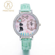 腕時計 レディース Miss Keke レディース腕時計 ケケ KK1059 黒猫 ブルーバード ファッションウォッチ