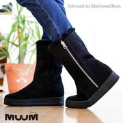 MUUM ムーム ブーツ 裏ボア 防寒 インヒール ファー フラット スエード