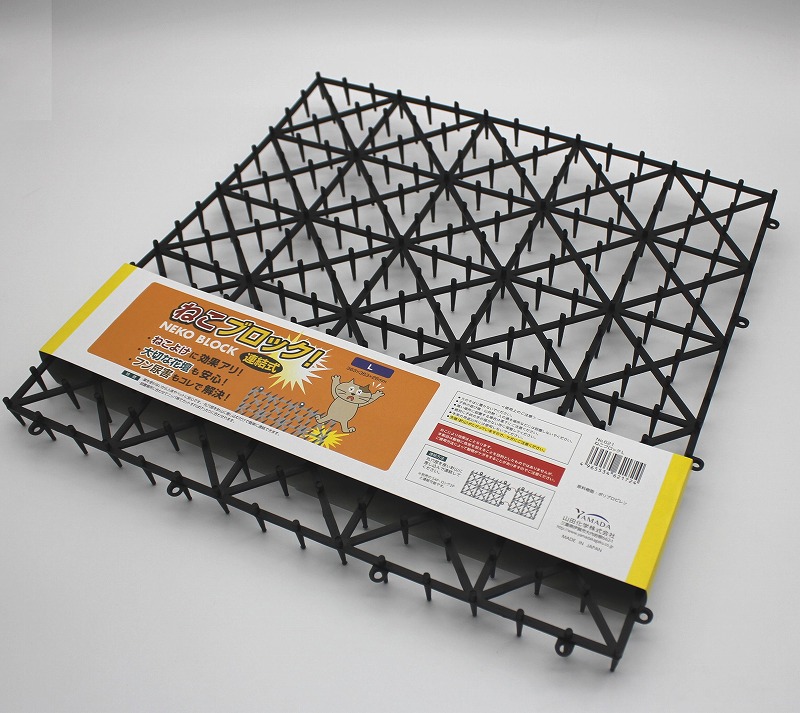 日本製　ねこブロック　Ｌサイズ（縦36.3×横36.3×厚さ2.6cm）１枚入　黒　【まとめ買い８点】