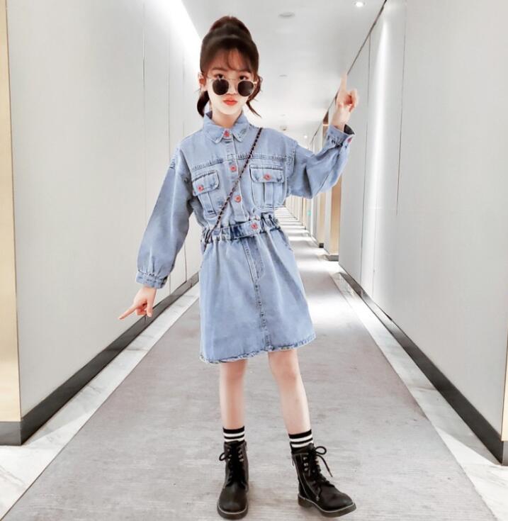 ワンピース キッズ 長袖 子供服 女の子 春秋 キッズワンピース 長袖ワンピース デニム 子供ドレス アパレル Ado 合同会社 問屋 仕入れ 卸 卸売の専門 仕入れならnetsea