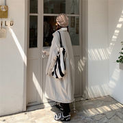 キレイなラインで脚長効果も 韓国ファッション  綿の服 冬 ワークコート 厚手 コート ロングスタイル