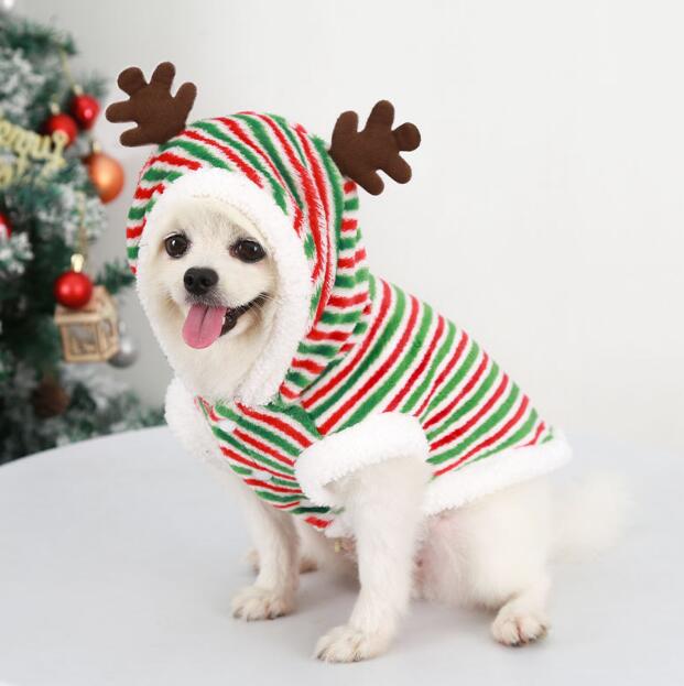 ペット服 秋冬新作 サンタ衣装　クリスマス　犬服  ペット用品　コート　暖かい 犬猫兼用 可愛い