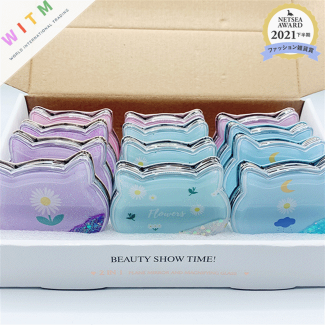 【即日発送】拡大ミラー　化粧鏡　両面鏡 スタンドミラー コンパクトミラー 折りたたみ 化粧直し用