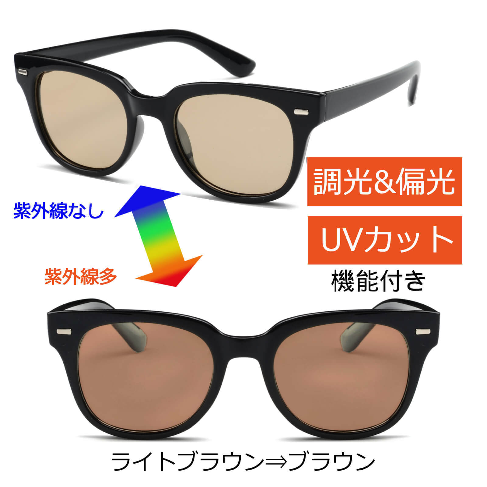 調光サングラス ウェリントン 偏光機能付き 色が変わるレンズ 紫外線 UV【TY2853PH】 Kamakura Sunglass | 卸売・  問屋・仕入れの専門サイト【NETSEA】