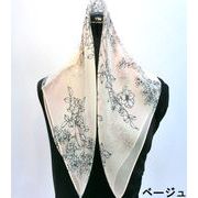 【スカーフ】【日本製】シルクシフォン・ミニこもれび柄日本製小判スカーフ