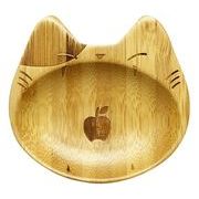 猫型竹小皿 りんご