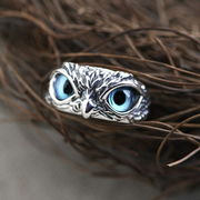 リング 梟 フクロウ 青い目 ーVer2ー 鳥 猛禽類 バード 指輪 アクセ