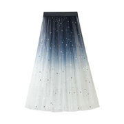 チュールスカート　ロングスカート　キラキラ　レディース　韓国ファッション
