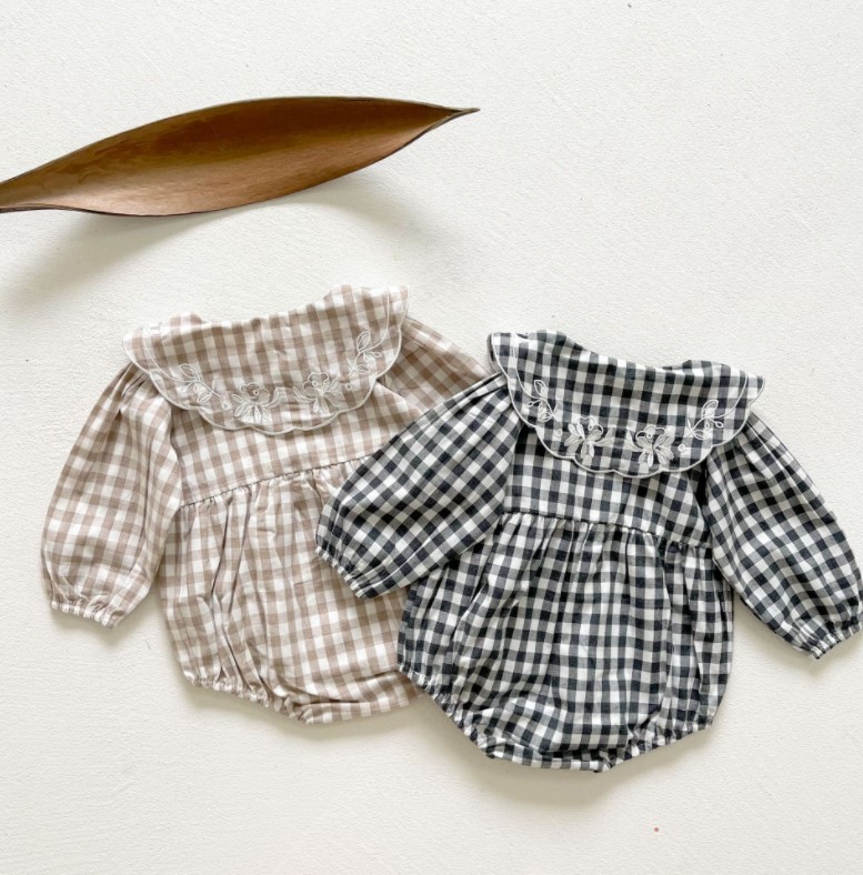 2022韓国風子供服 ベビー服 春と秋 女の子 幼児 刺繍 連体服 2色