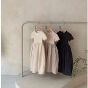 【2022春新作】韓国風子供服  ベビー服   スカート   全3色   半袖ワンピース