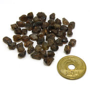 【高品質】天然石 小原石・ラフロックタンブル・チップ ジルコン 茶ブラウン系 50個